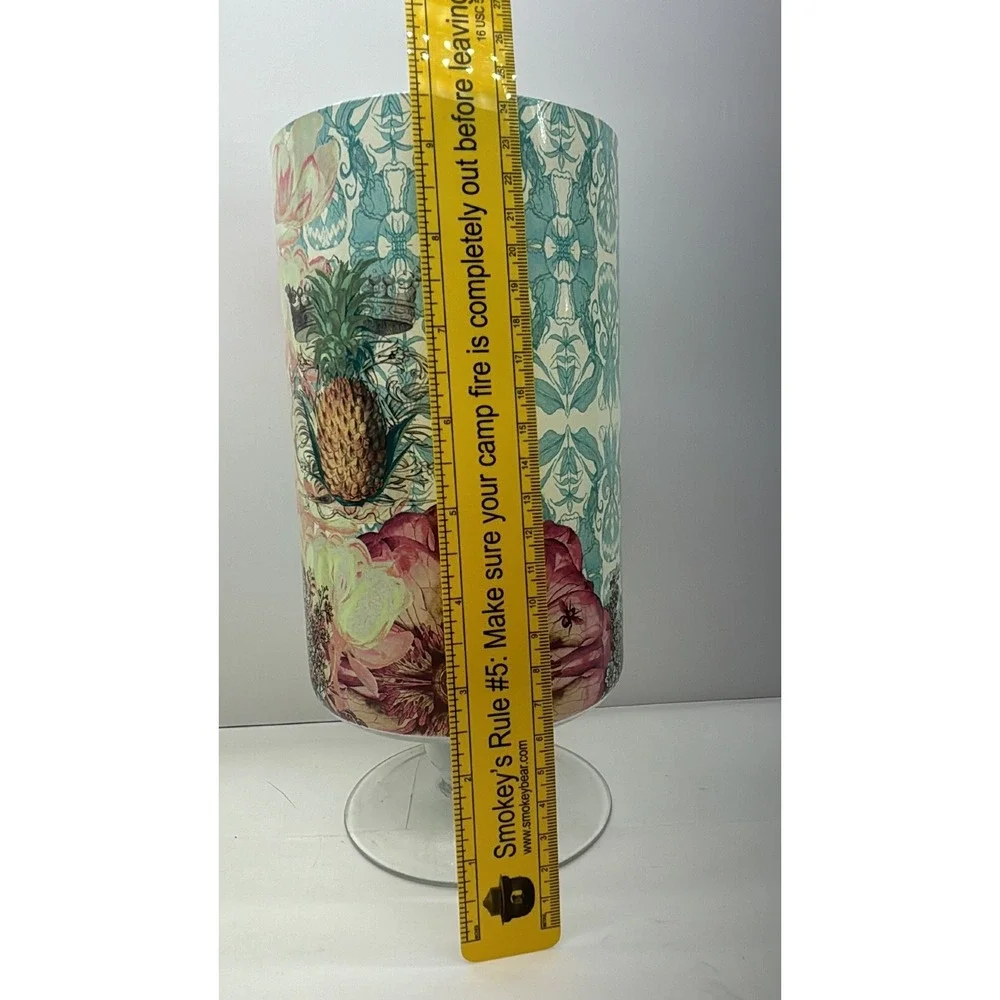 Glass With Flower/Pineapple on‎ Pedestal Apothecary Container/Vase
